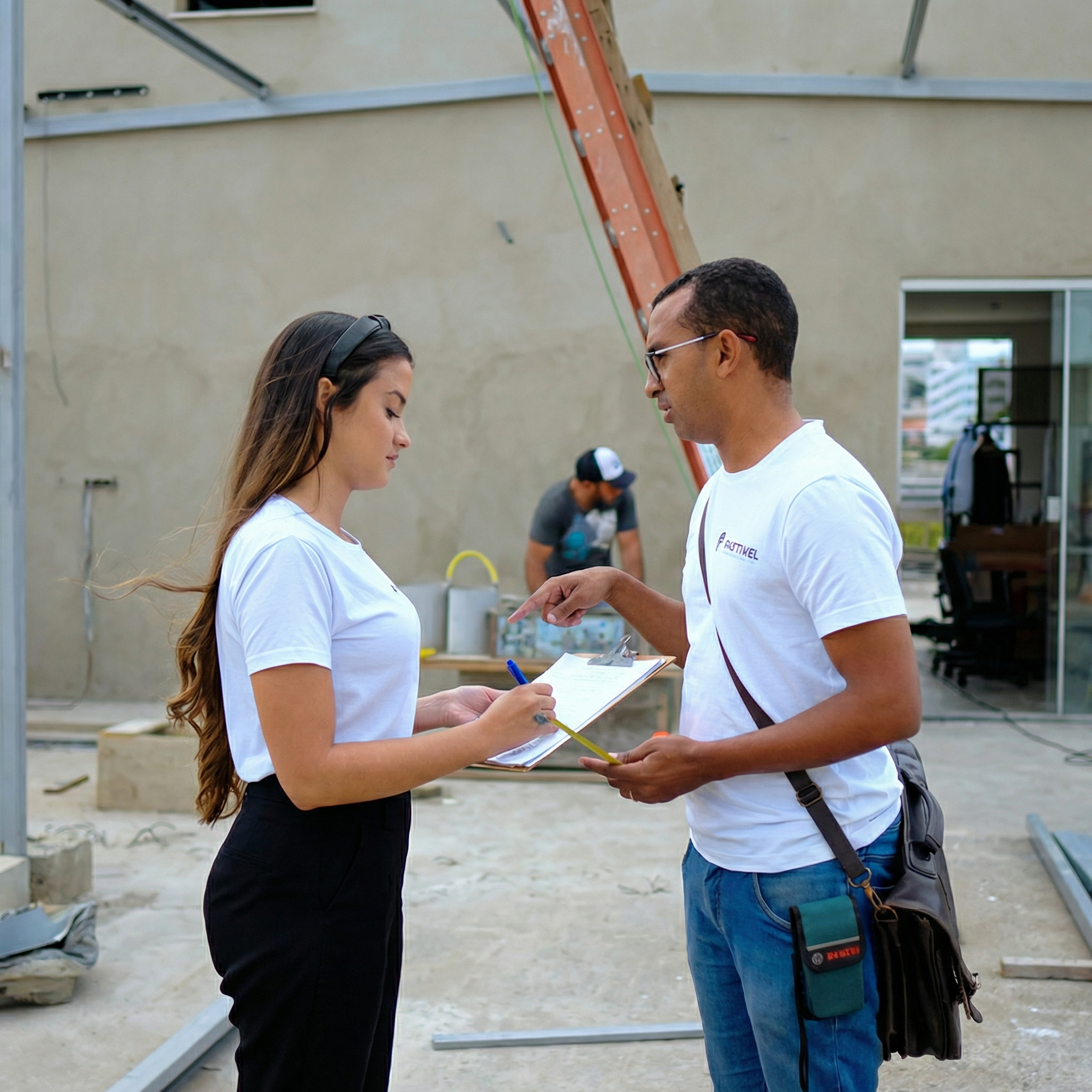 Engenheiros da Factível em acompanhamento de obra